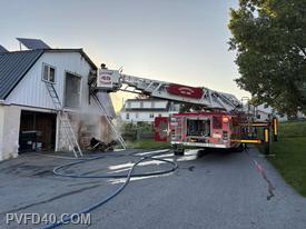 Truck 403, Engine 403 and Intermediate 401 assisted Hand in Hand Fire Company with this working barn fire. 